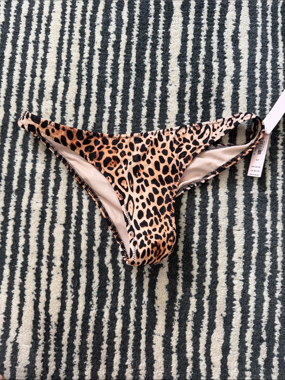 Victoria's Secret Leopard-Print Bikini Bottom in Tan and Black